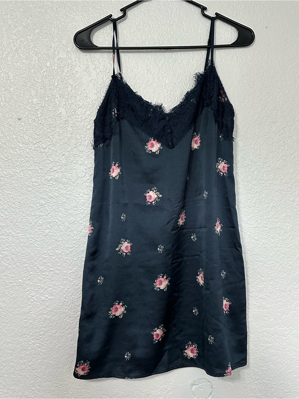 Abercrombie & Fitch Lace Trim Slip Dress XS Dark Floral Whimsigoth Fairy Grunge
